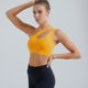 thumbnail image 5 of Ropa interior deportiva de dos piezas de un solo hombro para mujer, ropa interior de yoga para ejercicio, top corto sexy de soporte medio, 5 of 5