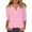 170# Pink, variant on DENGDENG 3/4 Sleeve Womens Tops Button Down Elbow Sleeve T Shirts Summer Casual V-Neck Shirts Spring Three Quarter Length Blouse Dressy {Tunic Tops} Dark Blue M