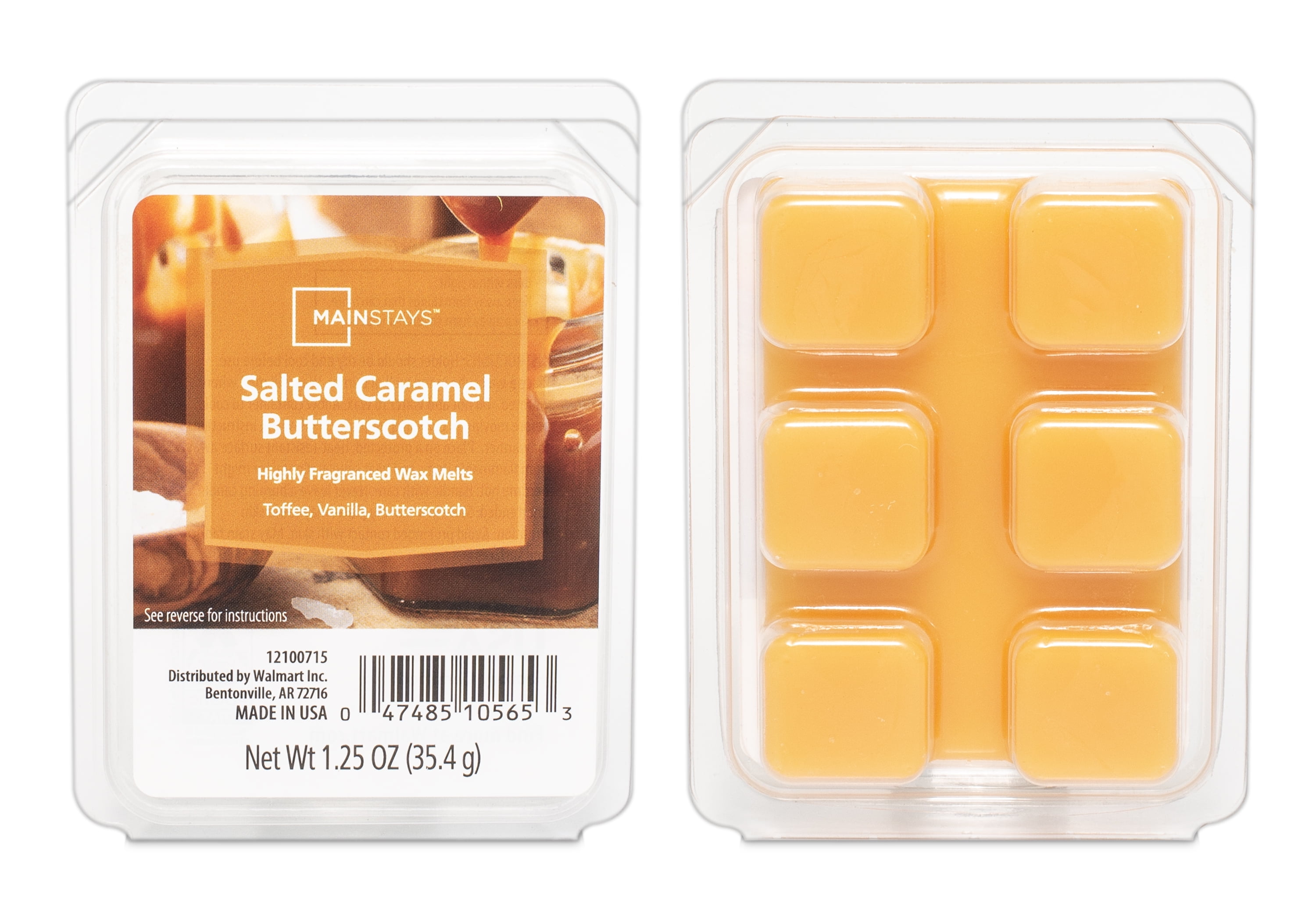 (6 pack) Mainstays Salted Caramel Butterscotch, Scented Wax Melt, 1.25 oz