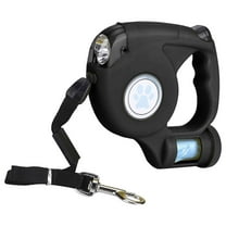 LED Dog Leash With Waste Bag Dispenser Retractable Reflective Pet Leash For Outdoor Walking Night Visibility Durable ABS Material Leash for Two Dogs Small Small Dogs Leash Two Handle Dog Leash 10 Ft