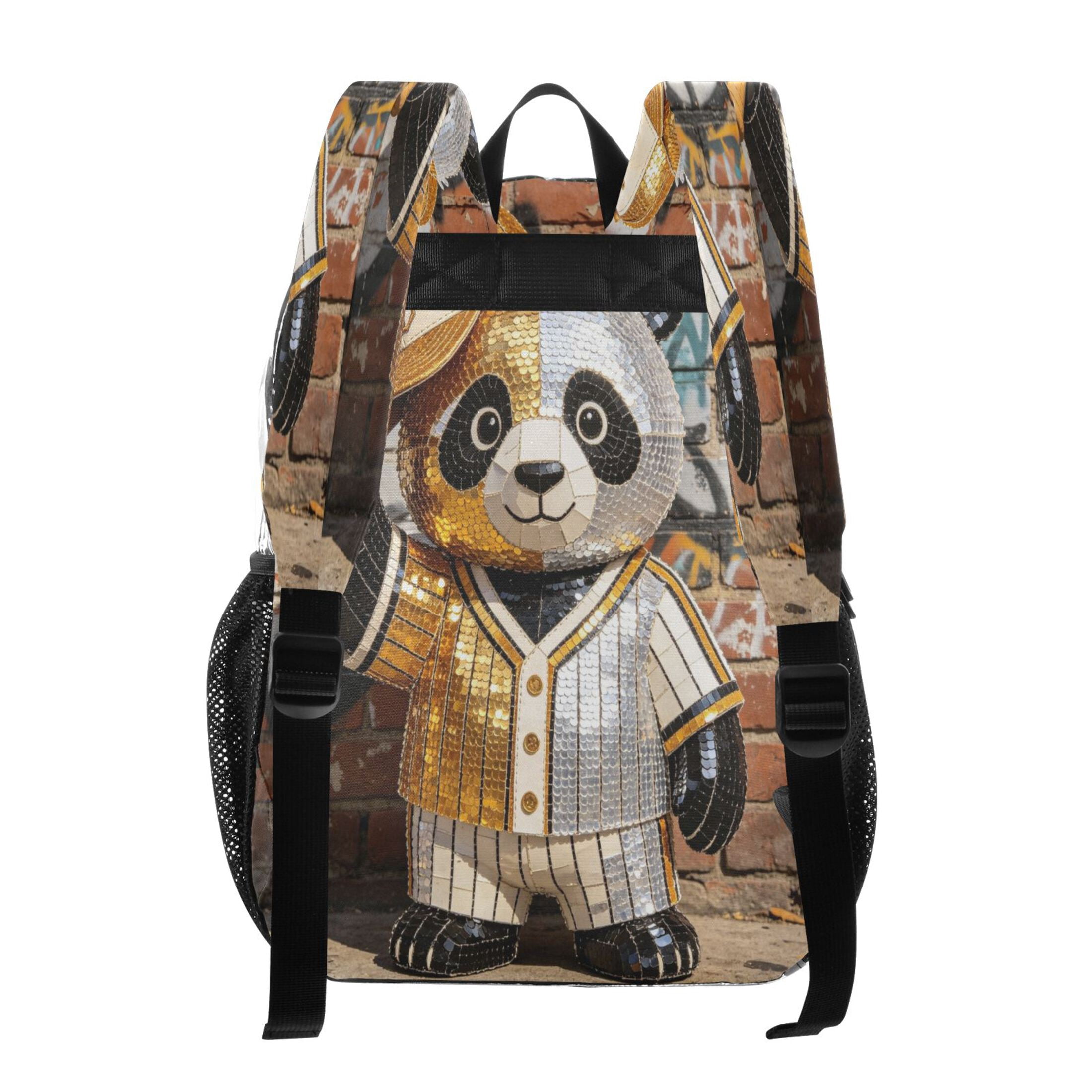 Iauyy Clear Backpack Heavy Duty PVC Transparent Backpack for College Workplace, Baseball Panda