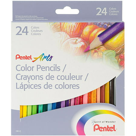 Pentel Colored Pencils, Assorted Colors, 24/pkg