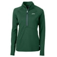 thumbnail image 2 of Women's Cutter & Buck Hunter Green New York Jets Primary Logo DryTec Adapt Eco Knit Stretch Recycled Raglan Half-Zip Top, 2 of 3