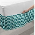 thumbnail image 2 of Abstract Bed Skirt, Repetitive Horizontal Waves in Grunge Tones Illustration Print, Elastic Bedskirt Dust Ruffle Wrap Around for Bedding Decor, 4 Sizes, Dark Turquoise and Multicolor, by Ambesonne, 2 of 2