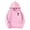 Pink, variant on Kids Boys Girls Casual Pullover Hoodie Solid Color Everyday Coconut Tree Print With Pocket Hoodies For Girls White,11-12 Years