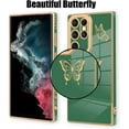 thumbnail image 4 of Designed for Samsung Galaxy S23 Ultra 5G Case Cute Butterflies Design for Women Girls,Luxury Plating Bumper Camera Lens Protection Cover for Galaxy S23 Ultra 5G -Green, 4 of 14