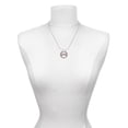 thumbnail image 3 of Delight Jewelry Silvertone Large Light Pink Crystal Dog Bone Silver-tone You Mean the World to Me Ring Necklace, 18", 3 of 4