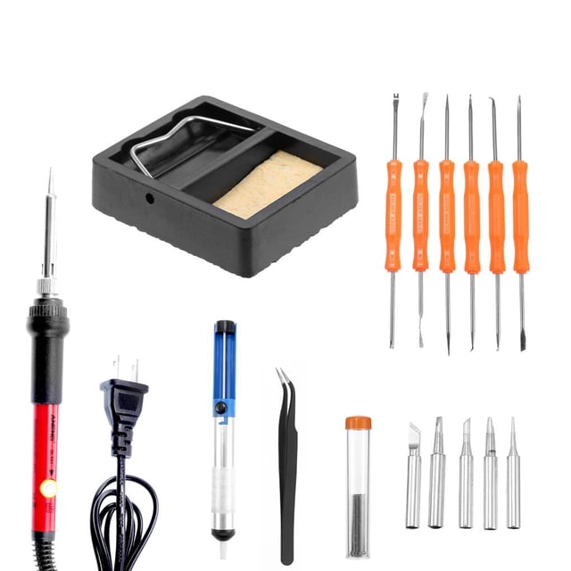 Riwesomey Soldador eléctrico SL101 con 5 puntas de soldador 6 Kit de soldador de temperatura ajustable para reparación de placa de circuito Herramientas y ferretería No.2 Riwesomey TO005417-02