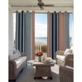 thumbnail image 6 of Blue Pink Striped Blackout Curtains for Bedroom Living Room Darkening Curtains 63 Inches Long Farmhouse Modern Stripes Window Curtain 2 Panels Set Insulated Window Treatment Grommet Drapes 42"x63", 6 of 9