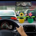 thumbnail image 5 of Flor de baile solar, 1 pieza de flor de baile de plástico solar, cabeza móvil, accesorios para coche, decoración de escritorio de mesa de coche de juguete solar (flor rosa rosa) oso de fresa Electrónica, 5 of 5