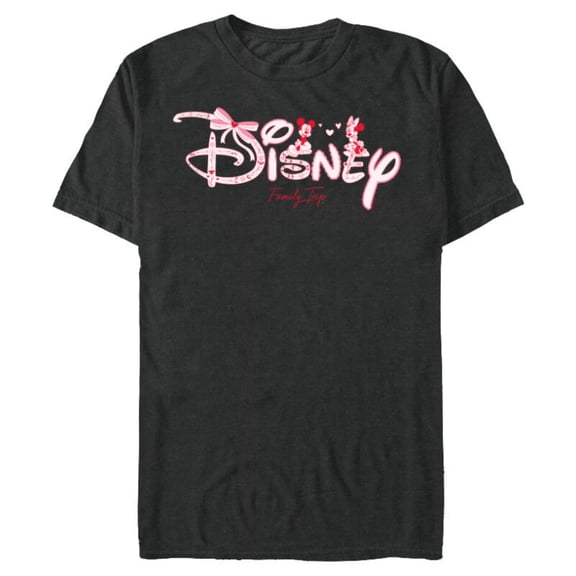 Disney Mickey & Minnie Coquette Valentine's Cute Family Trip Standard T-Shirt- Short Sleeve Blended T-Shirt for Adults - Customized-Dark Heather