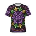 thumbnail image 4 of Vsdgher Mardi Gras5 Print Men's Dry Fit Mesh Athletic Shirts Moisture Wicking Tennis T-Shirt Tops, 4 of 9