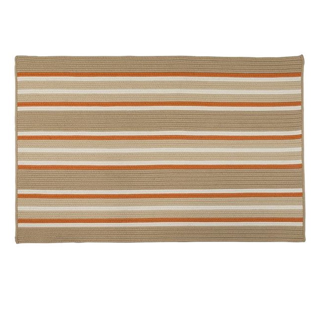 Colonial Mills Rug MS36R084X108S 7 x 9 ft. Mesa Stripe Braided Rug Rusted Sand