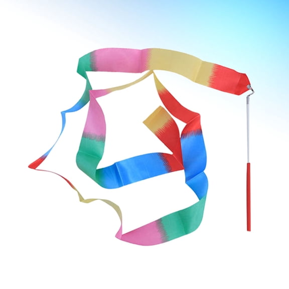 TABLZONE 5 Pieces Rhythmic Gymnastics Ribbon Streamers with Flexible Iron Wire in Assorted Colors for Training and Performance