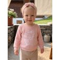 thumbnail image 5 of Cjfdfy Toddler Baby Girl Fall Outfit Big Sister Embroidery Long Sleeve Waffle Knit Sweatshirts And Headband Cute Baby Big Sister Fall Winter Clothes 1-5 Years, 5 of 9