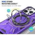 thumbnail image 4 of Rotatable  Ring Case for iPhone 13 Pro Max,Compatible with MagSafe with 360° Ring Stand Shockproof Phone Cover Case for iPhone 13 Pro Max Purple, 4 of 12