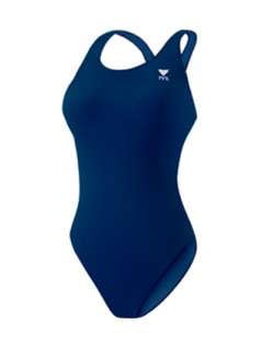 TYR Sport Girls Solid Durafast Maxback Swim Suit 