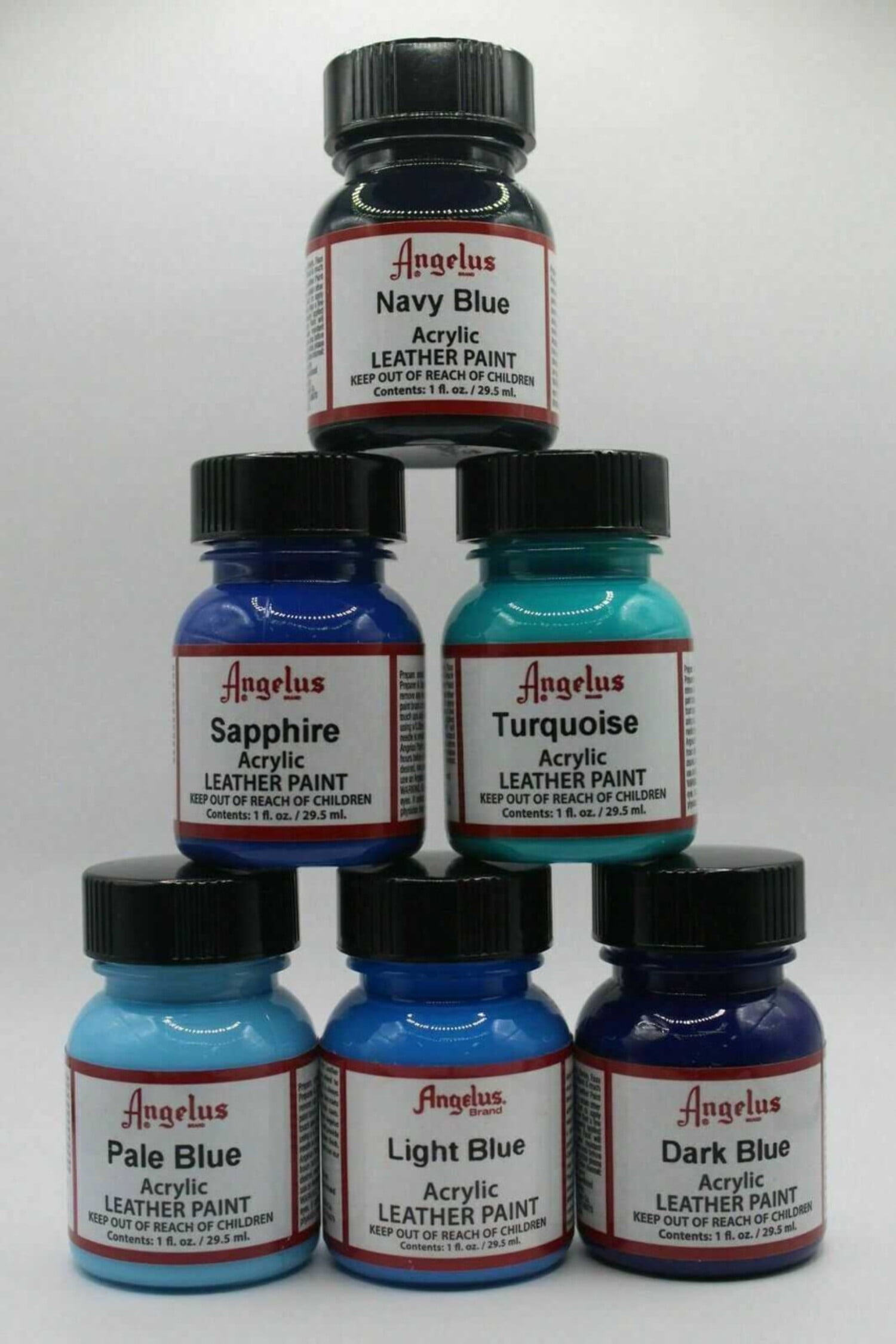 Angelus Acrylic Leather Paint for Customizing Jackets, Boots, Shoes, Bags,  Crafts, & More- 4oz Pearlescent Pacific Blue Sparkle