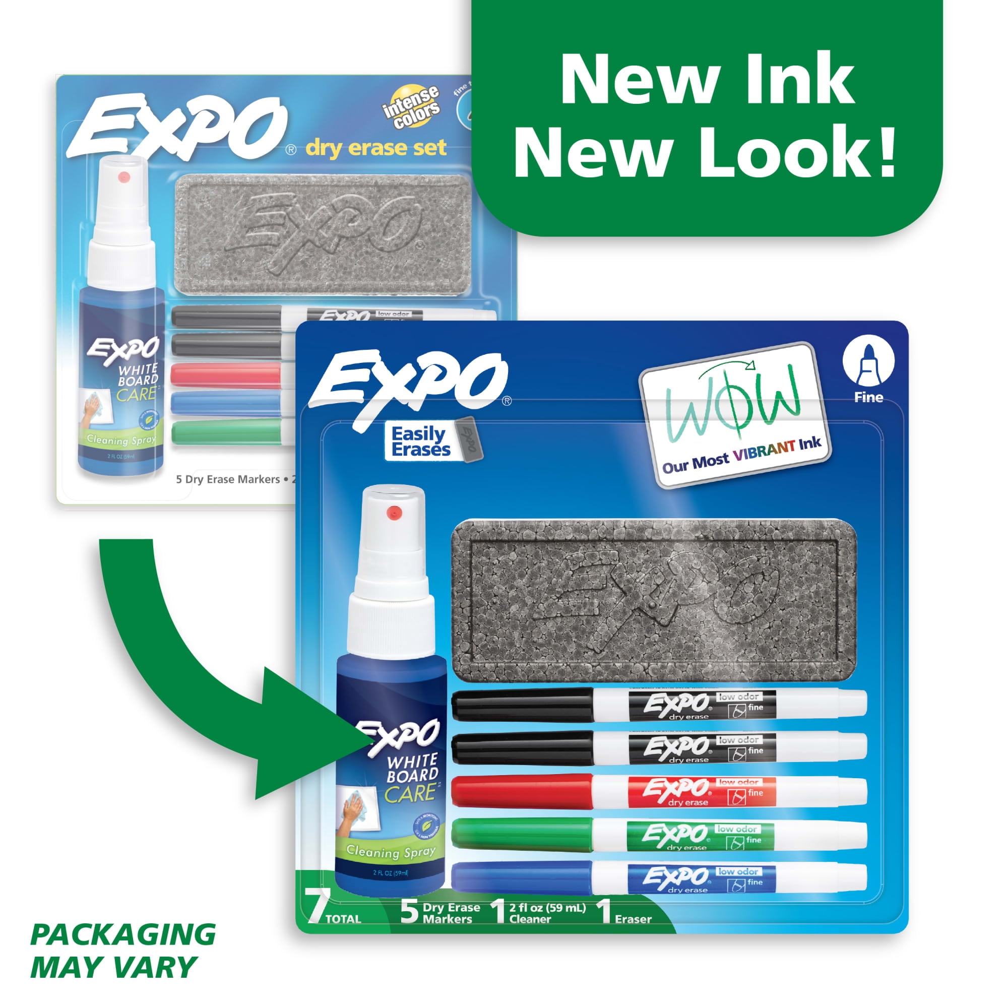 EXPO Dry Erase Markers Kit, Includes Eraser, Spray Cleaner, 7 Count
