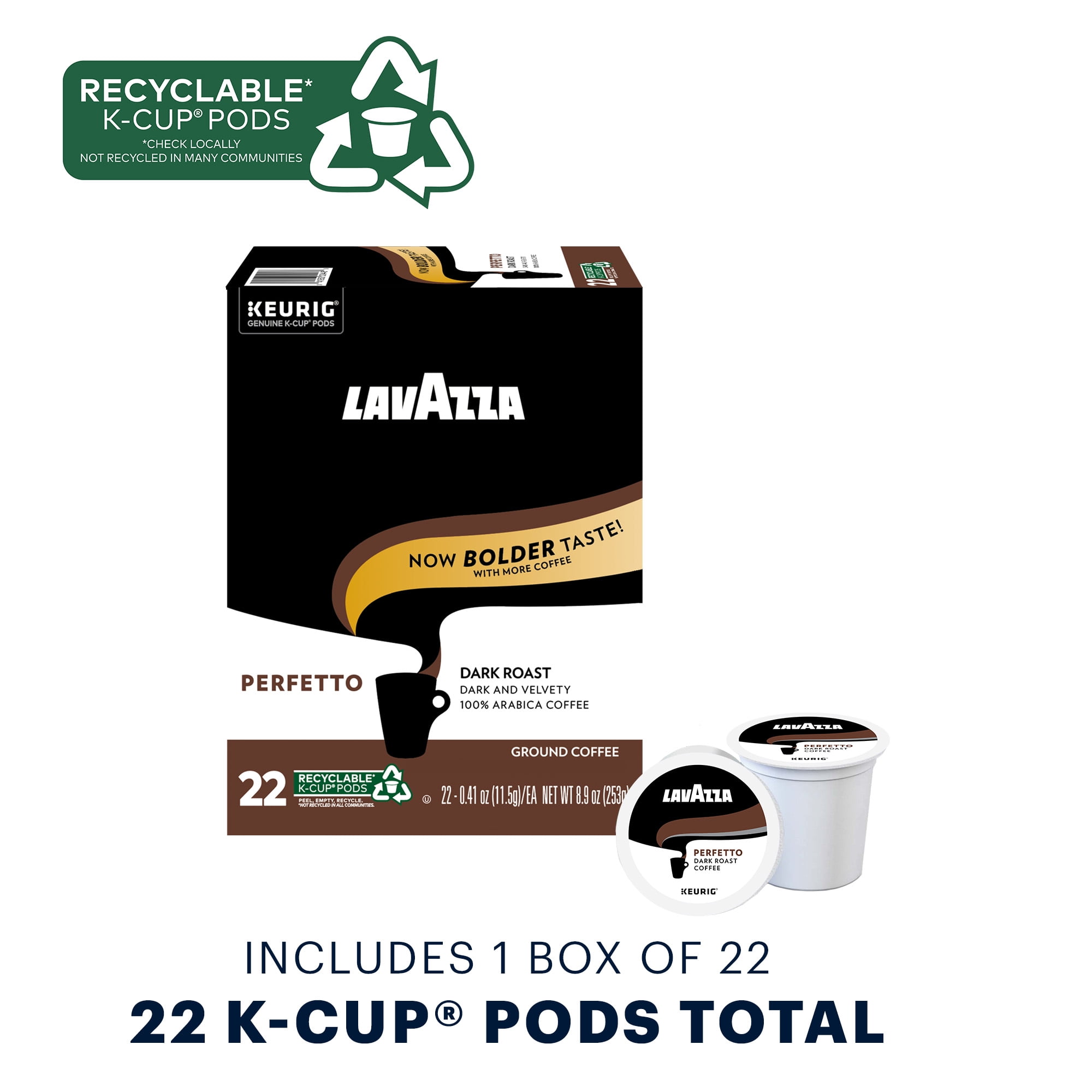 Lavazza Perfetto Single-Serve K-Cup Coffee Pods for Keurig Brewers, Medium Espresso Roast 22