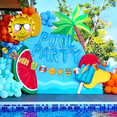thumbnail image 4 of Pool Party Decoration Blue Beach Party Supplies Summer Sun Balloons for Luau Hawaii Beach Pool Party, 4 of 7