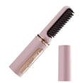 thumbnail image 1 of Cordless Hair Straightener Brush USB Rechargeable 2 in 1 Volumizing Curler with 4 Heat Settings Pink, 1 of 4