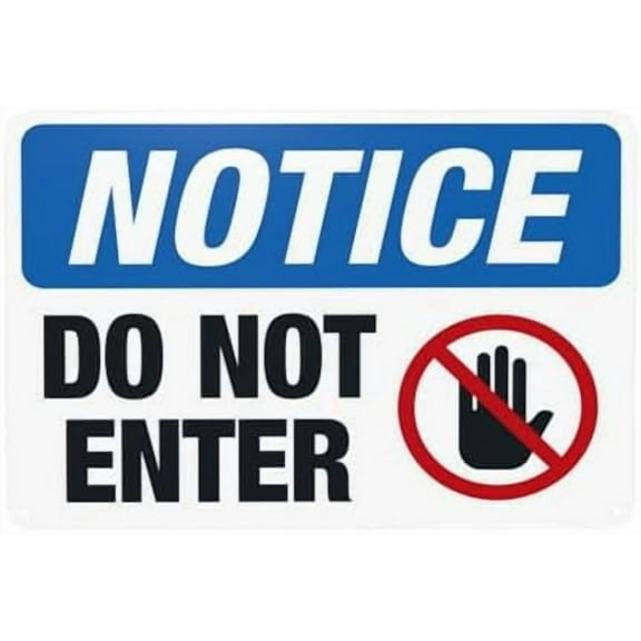 Do Not Enter Black And Red Warning Warning Sign, Do Not Enter Metal Signs for Home Business Outdoor Indoor Road Yard Garage Street Wall Caution Custom Decor 12 x 8 Inch