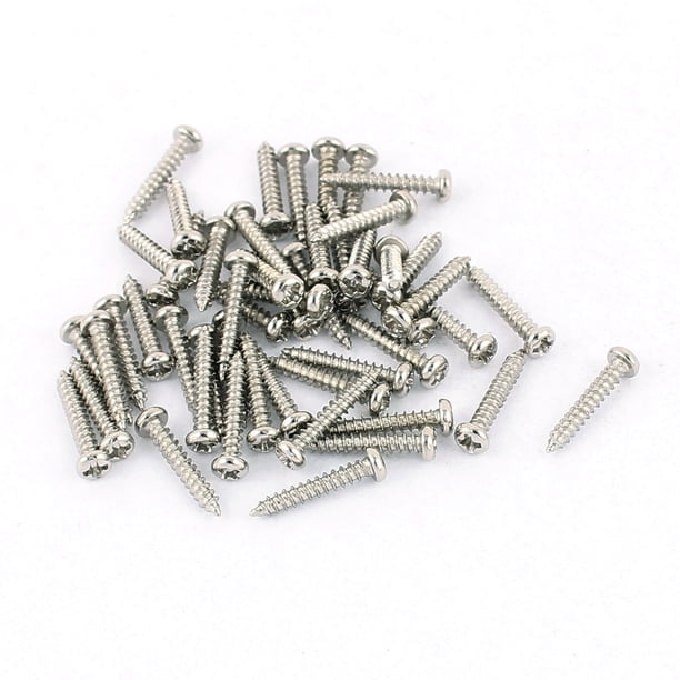 50 piezas de tornillos autoperforantes de cabeza plana Phillips de acero inoxidable M2 x 12mm