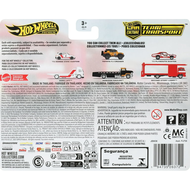 Hot Wheels Team Transport Truck & Race Car, Gift for Racing