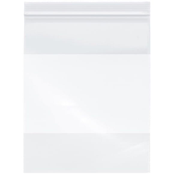 Plymor 8" x 10" (Pack of 500), 2 Mil with White-Block Zipper Reclosable Plastic Bags