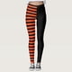 thumbnail image 1 of MKLEKYY Leggings para mujer, pantalones de yoga con rayas huecas para mujer, leggings elásticos con estampado de rayas negras y naranjas, pantalones deportivos altos para mujer, 1 of 4