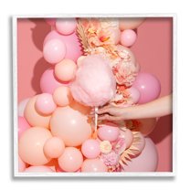 Stupell Industries Cotton Candy & Balloons Food & Beverage Photography White Framed Art Print Wall Art, 17 x 17