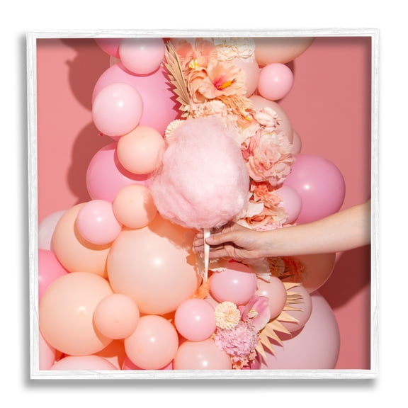 Stupell Industries Cotton Candy & Balloons Food & Beverage Photography White Framed Art Print Wall Art, 17 x 17