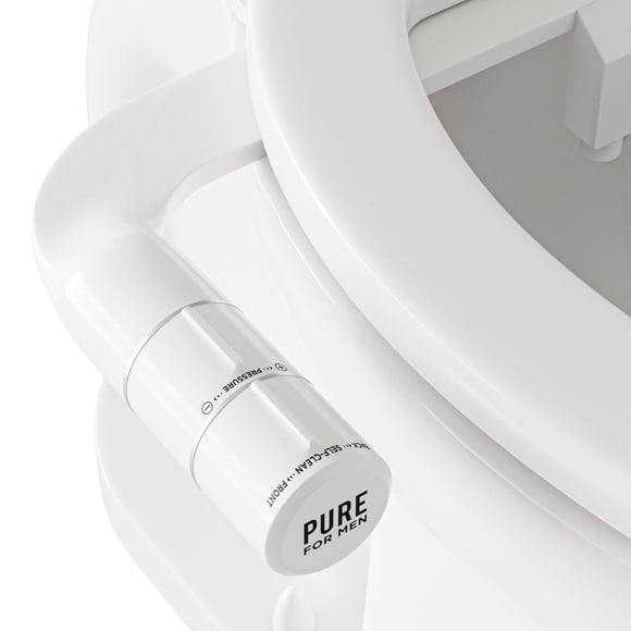 Pure for Men Accesorio para asiento de inodoro para bidé para el hogar | Boquilla autolimpiante doble (frontal y trasera) Pulverizador no eléctrico Presión de agua ajustable y fácil de usar | Diseño e
