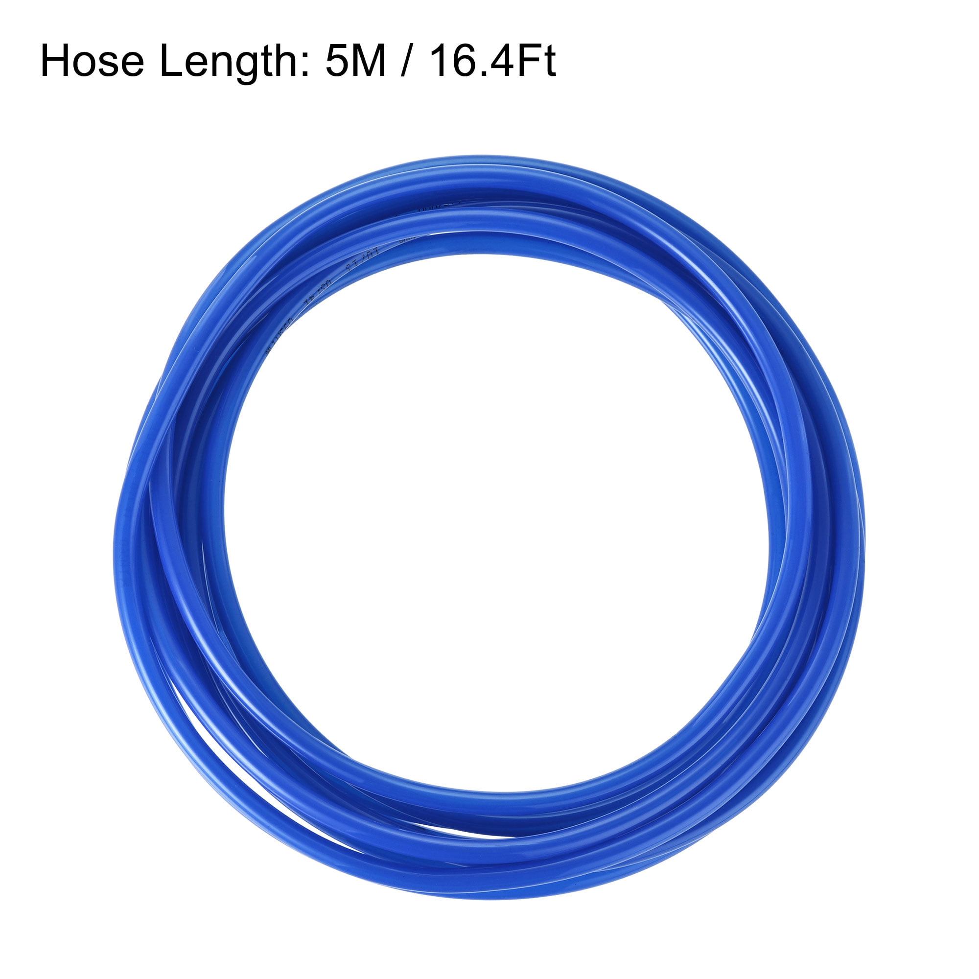 Pneumatic 6mm OD PU Air Hose Pipe Tube Kit 5M Blue with Push to Connect Fittings 752374987196 