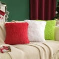 thumbnail image 6 of TETOU 18"x18"Set of 2 Christmas Pillow Covers,Xmas Soft Faux Fur Plush Couch Cushion for Sofa Bedroom Living Room Home Farmhouse Winter Christmas Decor (Green), 6 of 8