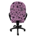 thumbnail image 3 of Animals Office Chair Slipcover, Natural Theme Various Butterflies and Dragonflies Pattern, Protective Stretch Decorative Fabric Cover, Standard Size, Pale Purple Charcoal Grey, by Ambesonne, 3 of 5