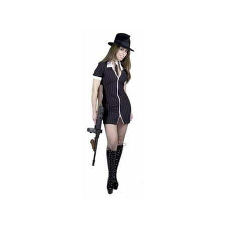 Adult Sexy Black/White Gangster Moll Costume