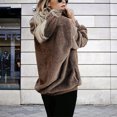 thumbnail image 6 of Womens Fleece Hoodie Sweatshirt Long Sleeve Solid Fall Pullover with Drawstring Pocket Faux Fur Zip Flannel Warm Casual Tops, 6 of 6