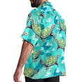 thumbnail image 3 of Turtle Seamless Men's Hawaiian Short Sleeve Printed Button Down Poplin Casual Summer Beach Shirt, Unisex, 3 of 6