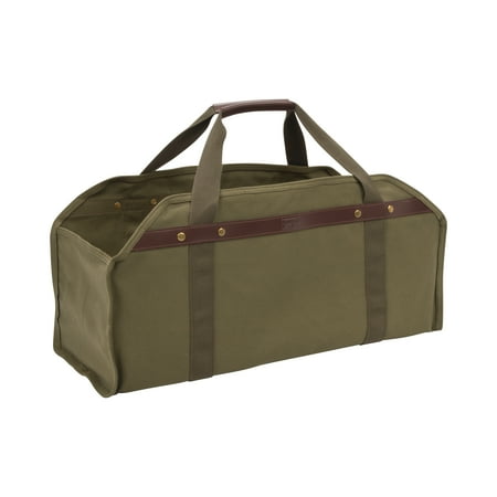Modern Leisure Outdoor Cotton Canvas Log Carrier  23.4  x 10  x 11.5   Olive Green