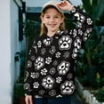 thumbnail image 2 of Uorisanigo Girls Half Zip Collar Sweatshirts Casual Essentials Long Sleeve Pullover Top Oversized Cute Paw Print Girls Crop Sweatshirt Pullover Jackets Athletic Tops Outerwear Fall Clothes, 2 of 7
