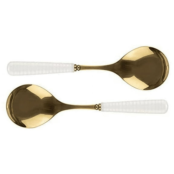 Portmeirion CP1122-XG Sophie Conran Gold Pair of Salad Servers, Stainless Steel