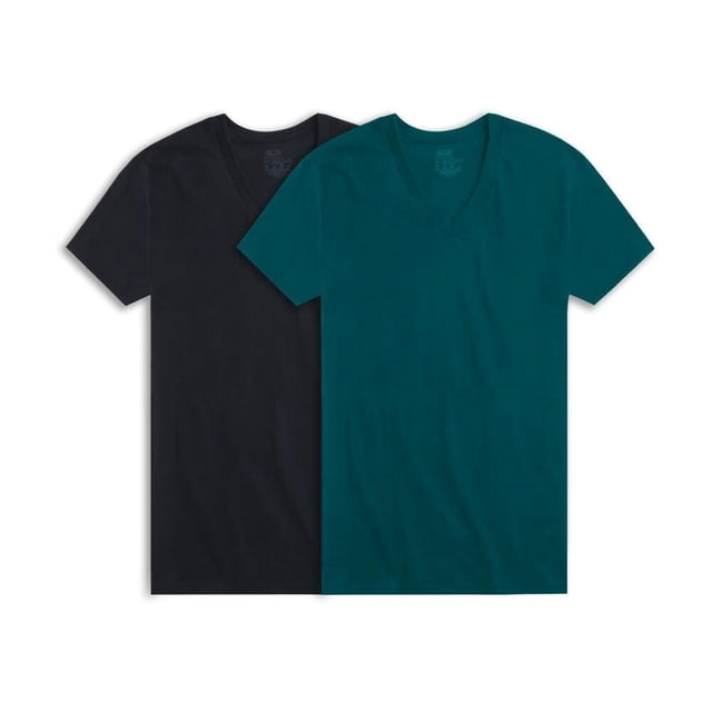 Playera Interior Fruit of the Loom para Hombre, 2 Piezas Cuello V Multicolor Talla CH