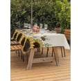 thumbnail image 4 of 52x70 Inch Outdoor Tablecloth with Umbrella Hole Zipper Rectangle Yellow Dwarf Sunflowers Rectangular Tablecloths Outside Waterproof Line Bee Green Leaves Patio Table Cloth Cover for Picnic Party, 4 of 8