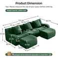 thumbnail image 3 of Lovableguy Oversized U Shaped Modular Boneless Couch with Movable Ottoman,Modern Teddy Sectional Sofa Set with Deep Seat,Comfy 3 Seater Cloud Couch for Living Room Bedroom,Green, 3 of 10