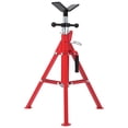 thumbnail image 1 of Heavy Duty V-Head Pipe Jack Stand – Adjustable Height 28-52in, 2500 lbs Capacity, Folding Legs, Non-Slip Base, Stable Pipe Support for Welding, Threading, Pipe Cutting, Automotive Repair, 1 of 7