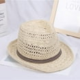 thumbnail image 3 of Fashion Wide Hat, Panama Sunhat for Women Girls, Adjustable Ladies Beach Sun Visor Straw Hat for Summer Camping Hiking Party Backpacking Beige, 3 of 8