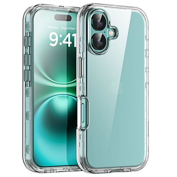 AICase 3-layer Case For iPhone 16 Pro Max/iPhone 16 Plus/iPhone 16/iPhone 16 Pro Shockproof Heavy Duty Case Rugged Cover Military-Grade Protection