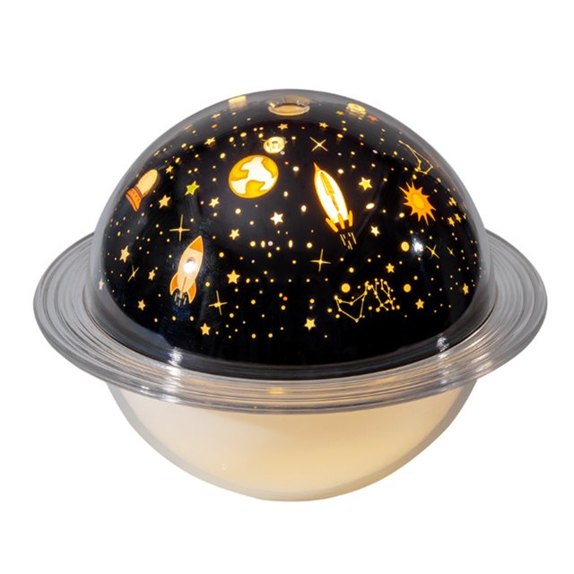 Starry-Sky USB Desktop Humidifier with Wooden Stand - Mini 250ml Cool Mist Projector Lamp, 5V 2.5W, 30-50mL/H Spray, PC Material, Compact 140x140x106mm Home Decor Night Light (Included: Water Bottle,